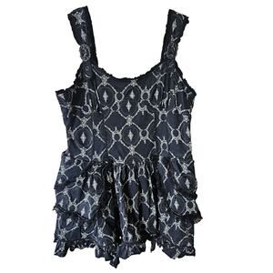 VTG Lip Service Ruffled Mini Dress 3X Victorian Gothic Blacklist Steampunk